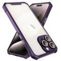 For iPhone 15 Pro Max Shockproof Acrylic Phone Case with Lens Glass Film(Purple)