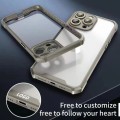 For iPhone 15 Pro Shockproof Acrylic Phone Case with Lens Glass Film(Grey)