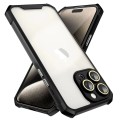 For iPhone 15 Plus Shockproof Acrylic Phone Case with Lens Glass Film(Black)