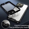 For iPhone 15 Plus Shockproof Acrylic Phone Case with Lens Glass Film(Black)