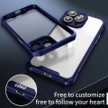 For iPhone 15 Plus Shockproof Acrylic Phone Case with Lens Glass Film(Blue)