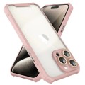For iPhone 14 Shockproof Acrylic Phone Case with Lens Glass Film(Pink)