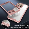 For iPhone 13 Pro Max Shockproof Acrylic Phone Case with Lens Glass Film(Pink)