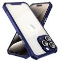 For iPhone 12 Shockproof Acrylic Phone Case with Lens Glass Film(Blue)