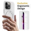 For iPhone 12 Pro Max MagSafe Magnetic Liquid Silicone Phone Case with Ring Holder(White)