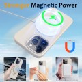 For iPhone 12 Pro Max MagSafe Magnetic Liquid Silicone Phone Case with Ring Holder(Antique White)