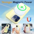 For iPhone 12 Pro Max MagSafe Magnetic Liquid Silicone Phone Case with Ring Holder(Yellow)