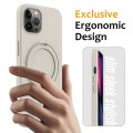 For iPhone 12 Pro MagSafe Magnetic Liquid Silicone Phone Case with Ring Holder(White)