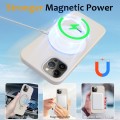 For iPhone 12 Pro MagSafe Magnetic Liquid Silicone Phone Case with Ring Holder(Antique White)