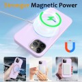 For iPhone 12 Pro MagSafe Magnetic Liquid Silicone Phone Case with Ring Holder(Lilac Purple)