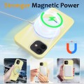 For iPhone 12 MagSafe Magnetic Liquid Silicone Phone Case with Ring Holder(Yellow)