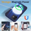 For iPhone 12 MagSafe Magnetic Liquid Silicone Phone Case with Ring Holder(Midnight Blue)