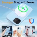 For iPhone 12 MagSafe Magnetic Liquid Silicone Phone Case with Ring Holder(Sky Blue)