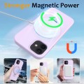 For iPhone 12 MagSafe Magnetic Liquid Silicone Phone Case with Ring Holder(Lilac Purple)