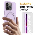 For iPhone 13 Pro Max MagSafe Magnetic Liquid Silicone Phone Case with Ring Holder(Lilac Purple)