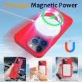 For iPhone 13 Pro MagSafe Magnetic Liquid Silicone Phone Case with Ring Holder(Red)