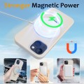 For iPhone 13 MagSafe Magnetic Liquid Silicone Phone Case with Ring Holder(Antique White)