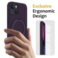 For iPhone 13 MagSafe Magnetic Liquid Silicone Phone Case with Ring Holder(Purple)