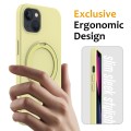 For iPhone 13 MagSafe Magnetic Liquid Silicone Phone Case with Ring Holder(Yellow)