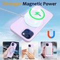 For iPhone 13 MagSafe Magnetic Liquid Silicone Phone Case with Ring Holder(Lilac Purple)