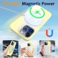For iPhone 14 Pro MagSafe Magnetic Liquid Silicone Phone Case with Ring Holder(Yellow)
