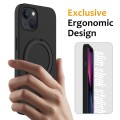 For iPhone 14 Plus MagSafe Magnetic Liquid Silicone Phone Case with Ring Holder(Black)