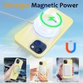 For iPhone 14 Plus MagSafe Magnetic Liquid Silicone Phone Case with Ring Holder(Yellow)