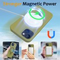 For iPhone 14 Plus MagSafe Magnetic Liquid Silicone Phone Case with Ring Holder(Willow Green)