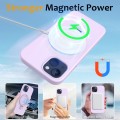 For iPhone 14 Plus MagSafe Magnetic Liquid Silicone Phone Case with Ring Holder(Lilac Purple)