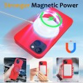 For iPhone 14 MagSafe Magnetic Liquid Silicone Phone Case with Ring Holder(Red)