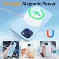 For iPhone 14 MagSafe Magnetic Liquid Silicone Phone Case with Ring Holder(Sky Blue)