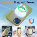 For iPhone 14 MagSafe Magnetic Liquid Silicone Phone Case with Ring Holder(Willow Green)