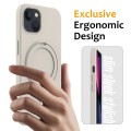 For iPhone 15 Plus MagSafe Magnetic Liquid Silicone Phone Case with Ring Holder(White)