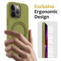 For iPhone 15 Pro Max MagSafe Magnetic Liquid Silicone Phone Case with Ring Holder(Willow Green)