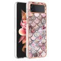 For Samsung Galaxy Z Flip3 5G Electroplating IMD TPU Phone Case(Pink Scales)