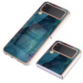 For Samsung Galaxy Z Flip3 5G Electroplating Marble Dual-side IMD Phone Case(Green 017)