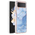 For Samsung Galaxy Z Flip3 5G Electroplating Marble Dual-side IMD Phone Case(Blue 018)