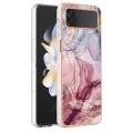 For Samsung Galaxy Z Flip3 5G Electroplating Marble Dual-side IMD Phone Case(Rose Red 014)