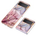 For Samsung Galaxy Z Flip3 5G Electroplating Marble Dual-side IMD Phone Case(Rose Red 014)