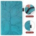For iPad Pro 12.9 2022 / 2021 / 2020 Life Tree Series Horizontal Flip Leather Tablet Case(Lake Blue)