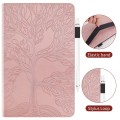 For iPad Pro 12.9 2022 / 2021 / 2020 Life Tree Series Horizontal Flip Leather Tablet Case(Rose Gold)
