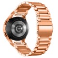 For Samsung Galaxy Watch 6 Quick Release Button Three-bead Stainless Steel Watch Band(Rose Gold)