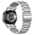 For Samsung Galaxy Watch 6 Quick Release Button Three-bead Stainless Steel Watch Band(Silver)