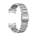 For Samsung Galaxy Watch 6 Quick Release Button Three-bead Stainless Steel Watch Band(Silver)