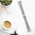 For Samsung Galaxy Watch 6 Quick Release Button Slim Three-bead Stainless Steel Watch Band(Silver)