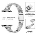 For Apple Watch Series 6 40mm Slim Seven Bead Slingshot Buckle Metal Watch Band(Silver)