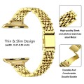 For Apple Watch 42mm Slim Seven Bead Slingshot Buckle Metal Watch Band(Gold)