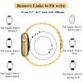 For Apple Watch 42mm Slim Seven Bead Slingshot Buckle Metal Watch Band(Gold)