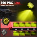 E16 38W 4000LM / 6000K 5 inch Off-road Vehicle Round Work Light(Yellow Light)