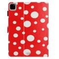 For iPad 10th Gen 10.9 2022 Dot Pattern Leather Smart Tablet Case(Red White)
